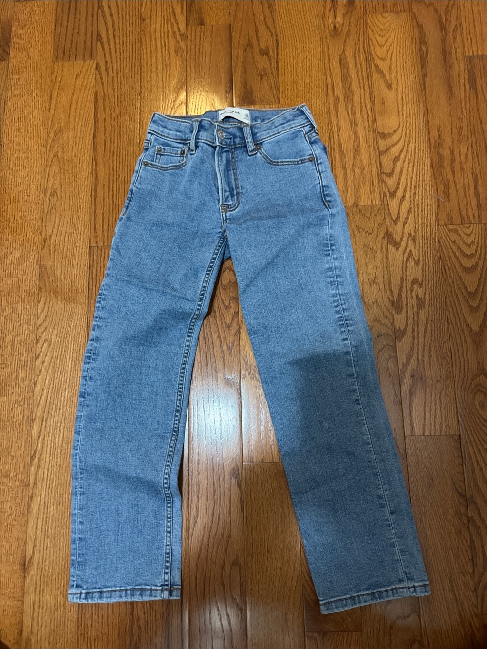 abercrombie kids boys Light Blue Straight Jeans size 7/8 long